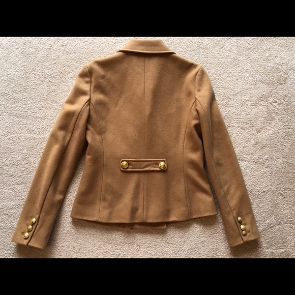 Forever 21 Beige Tan Double Breasted Wool Blend Jacket Coat Blazer Outerwear M - Picture 7 of 8